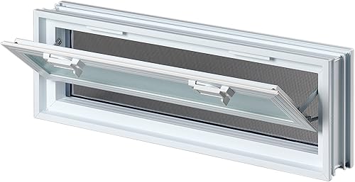 Finestra di ventilazione da inserire in una parete di vetromattoni o muratura | Dimensioni cm 57,9X19X8 | Unità di vendita 1 finestra - Honorern