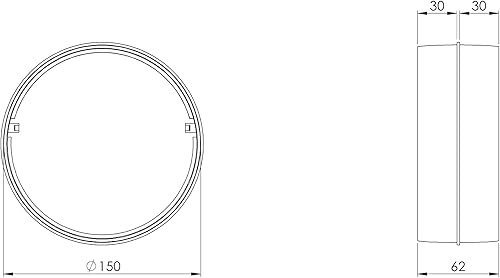 Ø 150 mm, connettore senza valvola di ritiro in PVC - Honorern