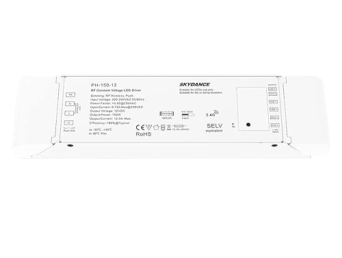 Trasformatore Alimentatore Dimmerabile 24V 75W con Pulsante N.O. Push Dimmer – Compatibile con Telecomando RF 2.4G (non incluso), Per Striscia LED 24V, Skydance PB-75-24 - Honorern