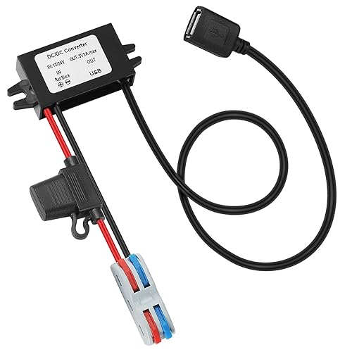 porta USB Buck da 12/24V a 5V DC/DC Converter, convertitore di tensione CC/CC da 12V/24V a 5V3A 15W MAX Trasformatore di potenza per auto, luci LED, camion,strumenti, ecc. - Honorern