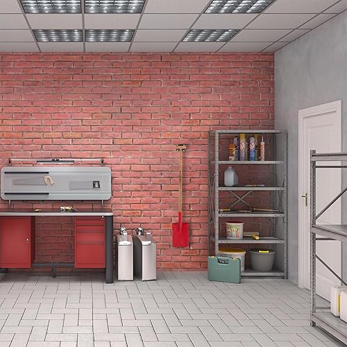 Relaxdays Gancio Porta Attrezzi da Giardino, L: 24 cm, Appendi Accessori Giardinaggio, Portaoggetti Officina, Marrone, Acciaio, 7,5 x 9 x 24 cm - Honorern